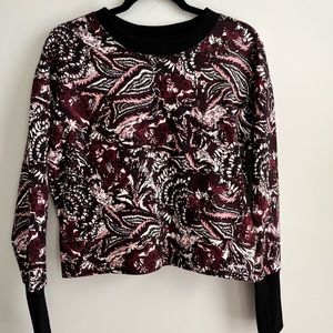 NWT Joie Burgundy Paisley Cropped Sweatshirt S